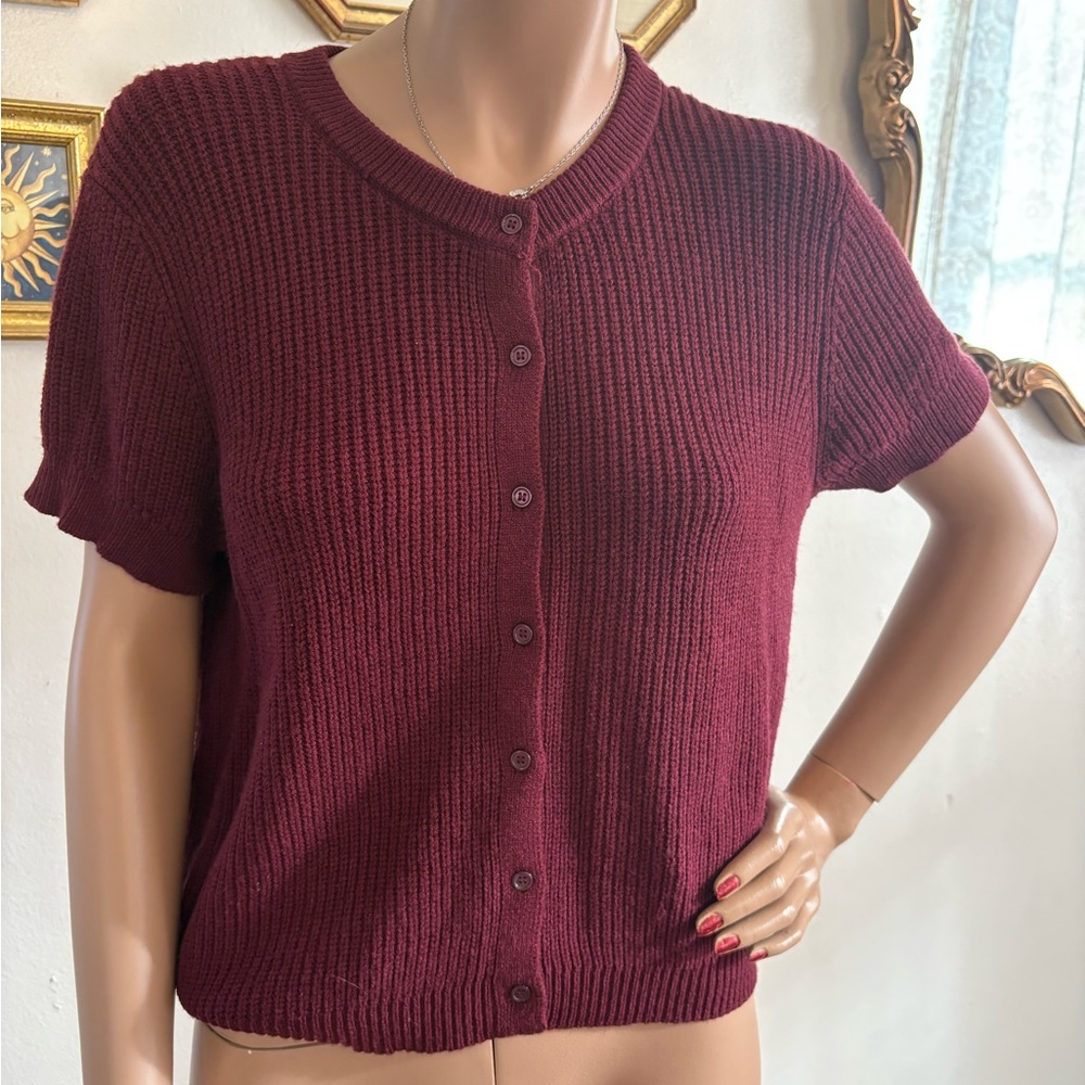 Pink Rose Maroon Knit Sweater